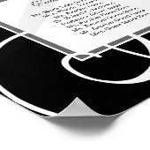 白黒エレガントパーティー12テーブル座席表 ポスター (角)