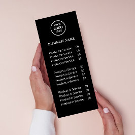 白黒エレガントビジネスロゴ美しいサロン ラックカード