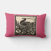 白黒エレガントピンクピーコック ランバークッション (裏面)