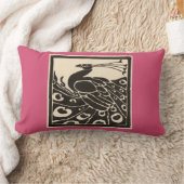 白黒エレガントピンクピーコック ランバークッション (ブランケット)