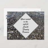 白黒エレガントファミリー懇親会招待状 ポストカード (正面/裏面)