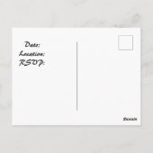 白黒エレガントファミリー懇親会招待状 ポストカード (裏面)