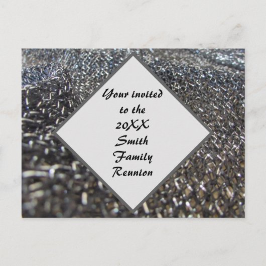 白黒エレガントファミリー懇親会招待状 ポストカード (正面)