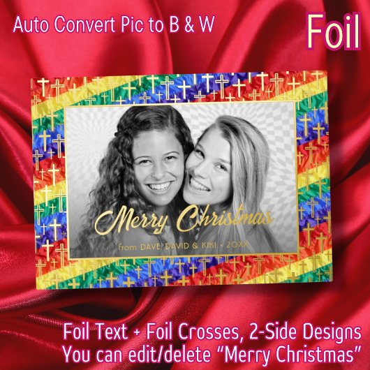 白黒エレガントフォトゲイプライド金ゴールドクロス 箔シーズンカード