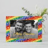 白黒エレガントフォトゲイプライド金ゴールドクロス 箔シーズンカード (立ち正面)