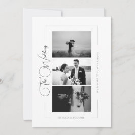 白黒エレガントフォトコラージュ結婚ズ 招待状