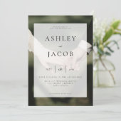 白黒エレガントフォト結婚式招待状 招待状 (スタンド正面)