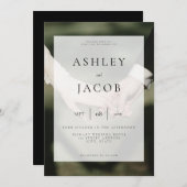 白黒エレガントフォト結婚式招待状 招待状 (正面/裏面)