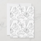 白黒エレガントフローラのリハ結婚ーサル 招待状 (裏面)