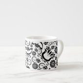 白黒エレガントフローラエスプレッソマグ エスプレッソカップ (正面右)