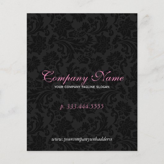 白黒エレガントフローラダマスク チラシ (正面)