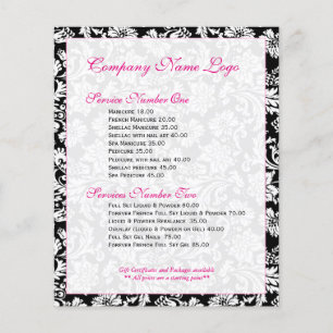 白黒エレガントフローラダマスク チラシ