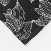 白黒エレガントフローラパーソナライズされた フリースブランケット (角)