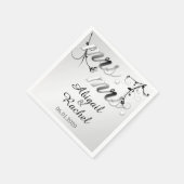 白黒エレガントフローラミセス結婚ズ・ナプキン スタンダードカクテルナプキン (角)