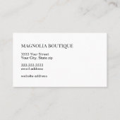 白黒エレガントフローラミニマル 名刺 (裏面)