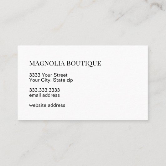 白黒エレガントフローラミニマル 名刺 (裏面)