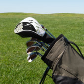 白黒エレガントフローラモノグラム ゴルフヘッドカバー (インサイチュ)