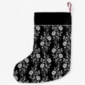 白黒エレガントフローラ名 スモールクリスマスストッキング (裏面)