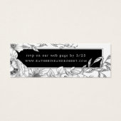 白黒エレガントフローラ結婚の挿入カード (正面)