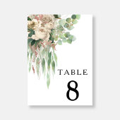 白黒エレガントフローラ結婚ズ テーブルナンバー