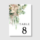 白黒エレガントフローラ結婚ズ テーブルナンバー