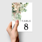 白黒エレガントフローラ結婚ズ テーブルナンバー