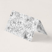 白黒エレガントフローラ結婚テーブルカード (裏面)