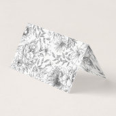 白黒エレガントフローラ結婚テーブルカード (裏面)