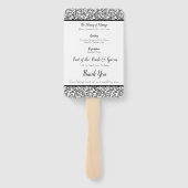 白黒エレガントフローラ結婚式 プログラム ハンドファン (裏面)