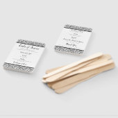 白黒エレガントフローラ結婚式 プログラム ハンドファン (組立なし)