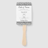 白黒エレガントフローラ結婚式 プログラム ハンドファン (正面)