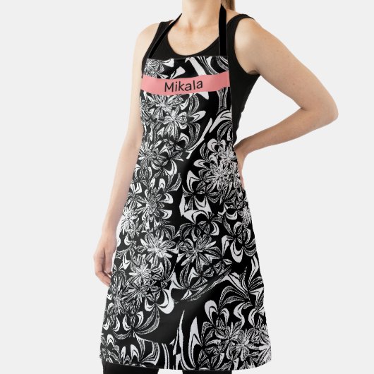 白黒エレガントフローラ エプロン (インサイチュ)