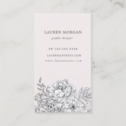 白黒エレガントフローラ 名刺 (裏面)
