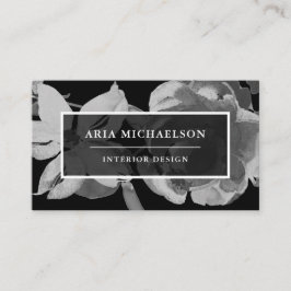 白黒エレガントフローラ 名刺