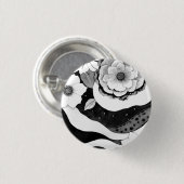 白黒エレガントフローラ 缶バッジ (正面&裏面)