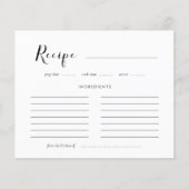 白黒エレガントブライダルシャワーレシピカード (正面)