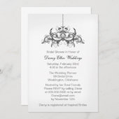 白黒エレガントブライダルシャワー招待状 招待状 (正面/裏面)