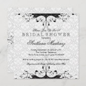 白黒エレガントブライダルシャワー招待状 招待状 (正面/裏面)