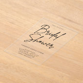 白黒エレガントブライダルシャワー アクリル招待状 (レイダウン)