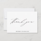 白黒エレガントブライダルシャワー サンキューカード (正面)