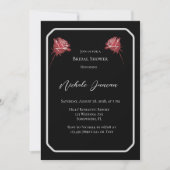 白黒エレガントブライダルシャワー 招待状 (正面)