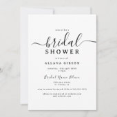 白黒エレガントブライダルシャワー 招待状 (正面)