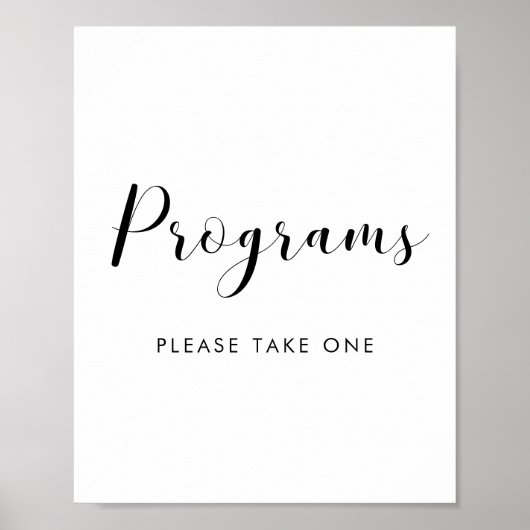 白黒エレガントプログラ結婚ムの標識 ポスター (正面)