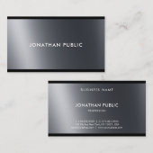 白黒エレガントプロフェッショナルトッププレーンモダン 名刺 (正面/裏面)