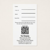 白黒エレガントプロモーションギフト券カード (裏面)