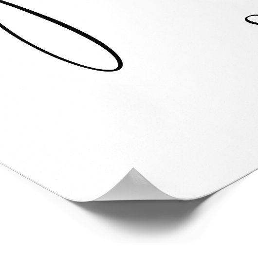 白黒エレガントベビー振りかけるウェルカムサイン ポスター (角)