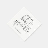 白黒エレガントベビー散水シャワー スタンダードカクテルナプキン (角)