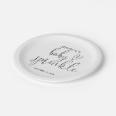 白黒エレガントベビー散水シャワー ペーパープレート (アングル)