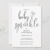 白黒エレガントベビー散水シャワー 招待状 (正面)