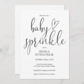 白黒エレガントベビー散水シャワー 招待状 (正面/裏面)